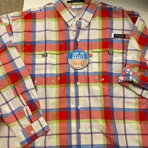 Columbia PFG Super Bahama Large UPF30 Mens Shirt
